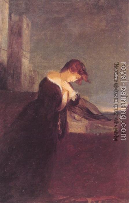 Thomas Sully : Lady on the Battlements of a Castle